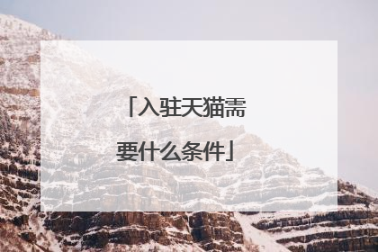 入驻天猫需要什么条件