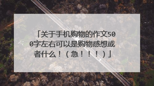 关于手机购物的作文500字左右可以是购物感想或者什么!(急!!!)
