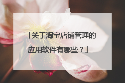 关于淘宝店铺管理的应用软件有哪些?