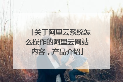 关于阿里云系统怎么操作的阿里云网站内容，产品介绍