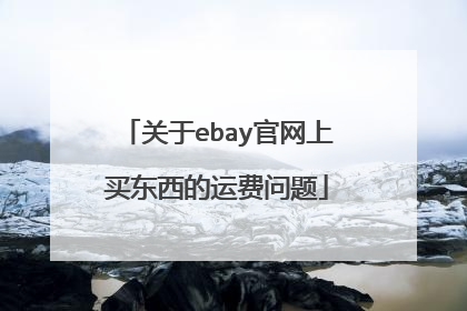 关于ebay官网上买东西的运费问题