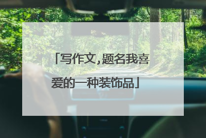 写作文,题名我喜爱的一种装饰品