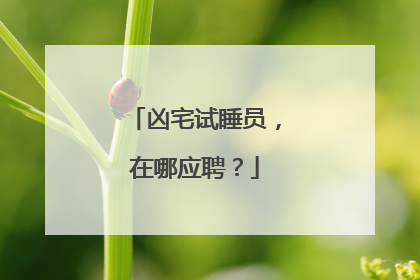 凶宅试睡员,在哪应聘?