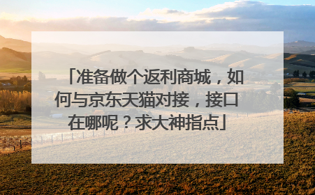 准备做个返利商城，如何与京东天猫对接，接口在哪呢？求大神指点