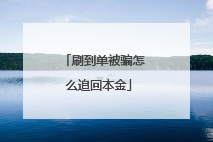 刷到单被骗怎么追回本金
