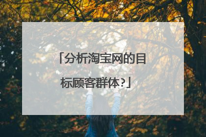 分析淘宝网的目标顾客群体?