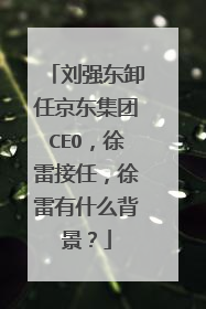 刘强东卸任京东集团CEO，徐雷接任，徐雷有什么背景？
