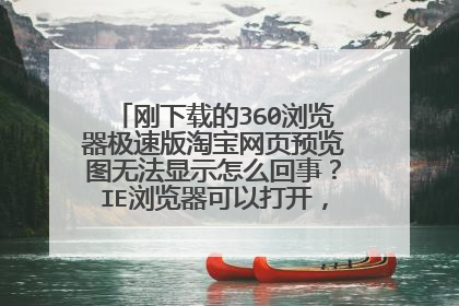 刚下载的360浏览器极速版淘宝网页预览图无法显示怎么回事?IE浏览器可以打开,求指导,如图