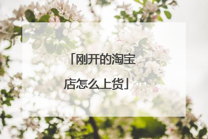刚开的淘宝店怎么上货