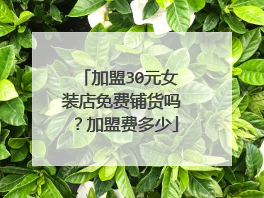 加盟30元女装店免费铺货吗？加盟费多少