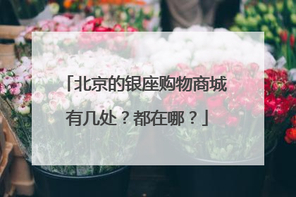 北京的银座购物商城有几处?都在哪?
