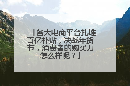 各大电商平台扎堆百亿补贴,决战年货节,消费者的购买力怎么样呢?