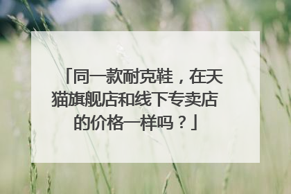 同一款耐克鞋,在天猫旗舰店和线下专卖店的价格一样吗?