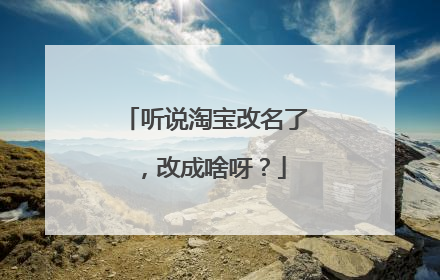 听说淘宝改名了,改成啥呀?