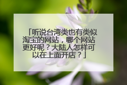 听说台湾类也有类似淘宝的网站,哪个网站更好呢?大陆人怎样可以在上面开店?