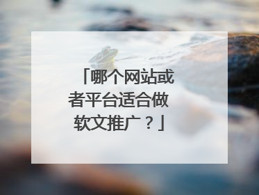 哪个网站或者平台适合做软文推广?