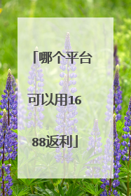 哪个平台可以用1688返利