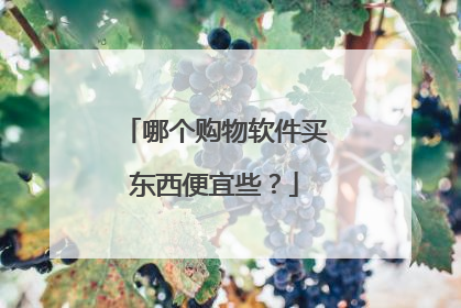 哪个购物软件买东西便宜些?
