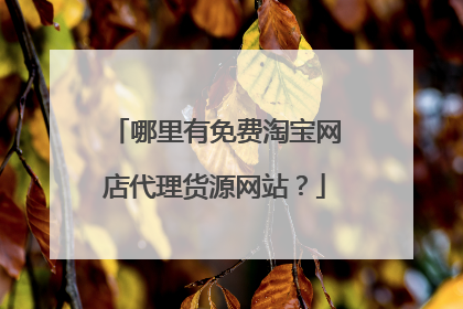 哪里有免费淘宝网店代理货源网站？