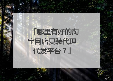 哪里有好的淘宝网店夏装代理代发平台？