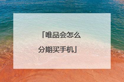 唯品会怎么分期买手机