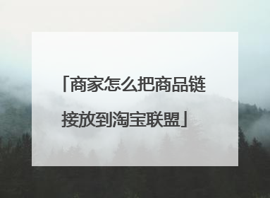 商家怎么把商品链接放到淘宝联盟