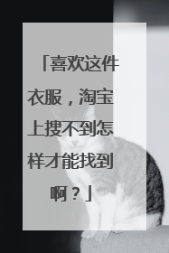喜欢这件衣服,淘宝上搜不到怎样才能找到啊?