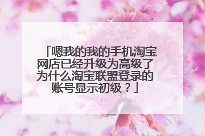 嗯我的我的手机淘宝网店已经升级为高级了为什么淘宝联盟登录的账号显示初级?