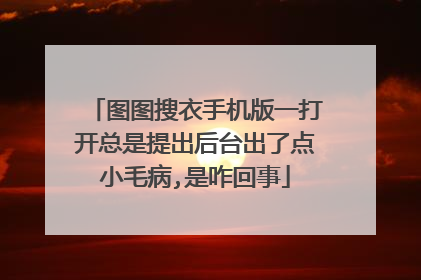 图图搜衣手机版一打开总是提出后台出了点小毛病,是咋回事