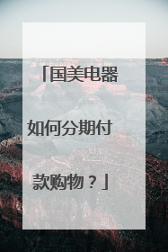 国美电器如何分期付款购物?