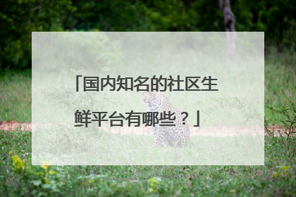 国内知名的社区生鲜平台有哪些？
