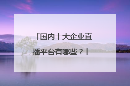 国内十大企业直播平台有哪些?