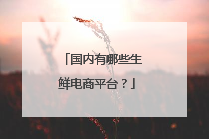 国内有哪些生鲜电商平台？