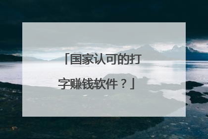 国家认可的打字赚钱软件?
