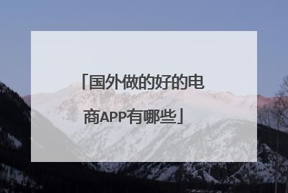 国外做的好的电商APP有哪些
