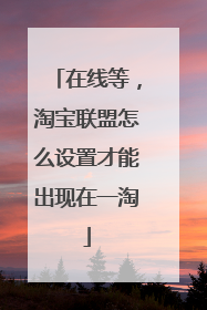 在线等，淘宝联盟怎么设置才能出现在一淘