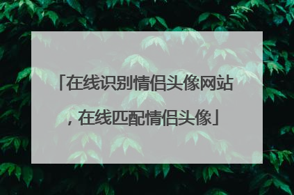 在线识别情侣头像网站，在线匹配情侣头像