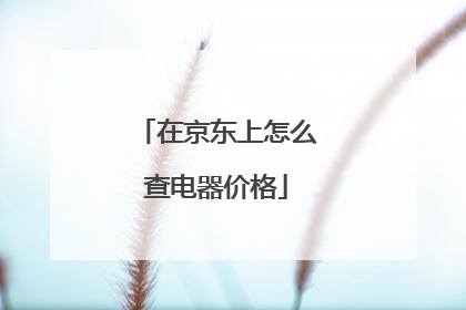 在京东上怎么查电器价格