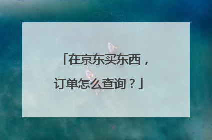 在京东买东西,订单怎么查询?