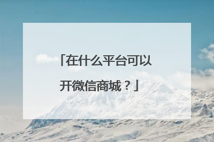 在什么平台可以开微信商城？