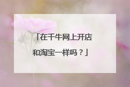 在千牛网上开店和淘宝一样吗?