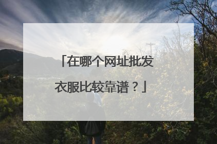 在哪个网址批发衣服比较靠谱?