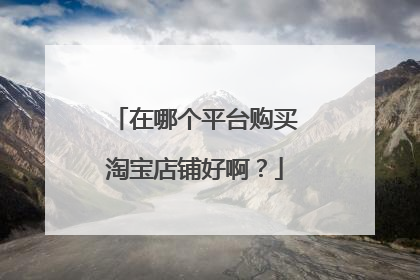 在哪个平台购买淘宝店铺好啊?