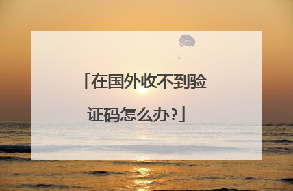 在国外收不到验证码怎么办?