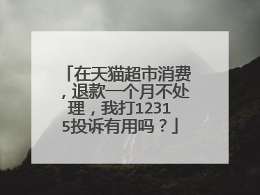 在天猫超市消费,退款一个月不处理,我打12315投诉有用吗?