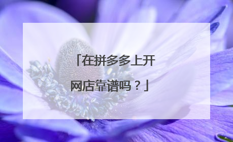 在拼多多上开网店靠谱吗?