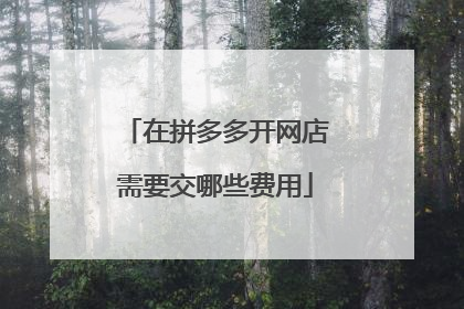 在拼多多开网店需要交哪些费用