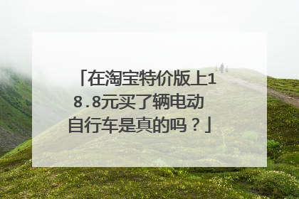 在淘宝特价版上18.8元买了辆电动自行车是真的吗?