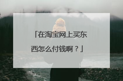 在淘宝网上买东西怎么付钱啊?