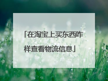 在淘宝上买东西咋样查看物流信息